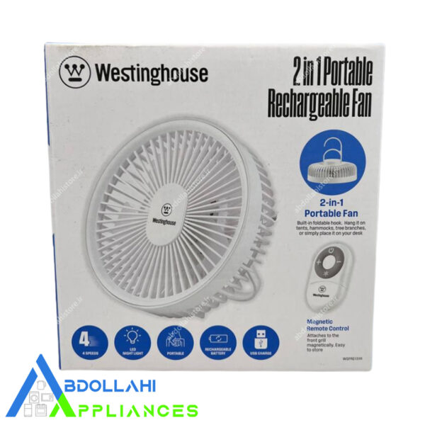 پنکه شارژی رومیزی همراه LED و کنترل وستینگ هاوس (Westinghouse) مدل 131پنکه شارژی رومیزی همراه LED و کنترل وستینگ هاوس (Westinghouse) مدل 131